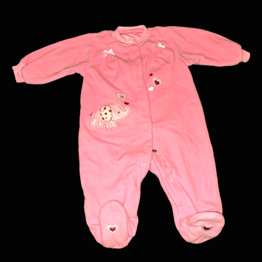 Cute Carter's Baby Pink Fleece Romper Sz 3-6mo
